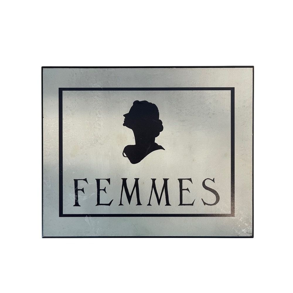 Vintage Style Femmes French Silhouette Wood Wall Plaque Sign Black White 8x10